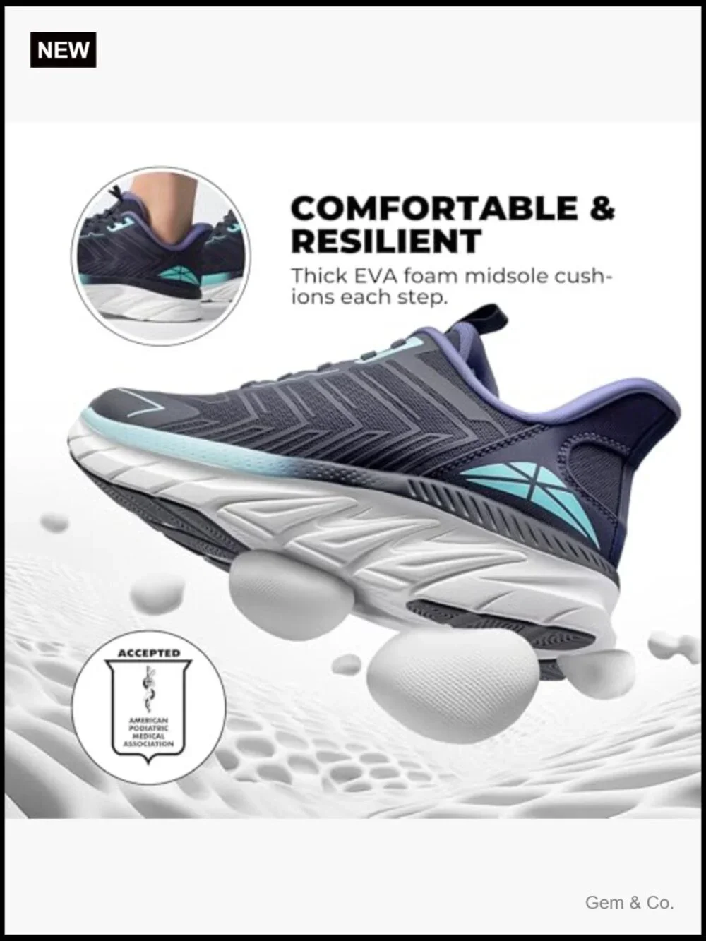 Slip On Walking Shoes Cushioned Breathable Non Slip Athletic Trainers